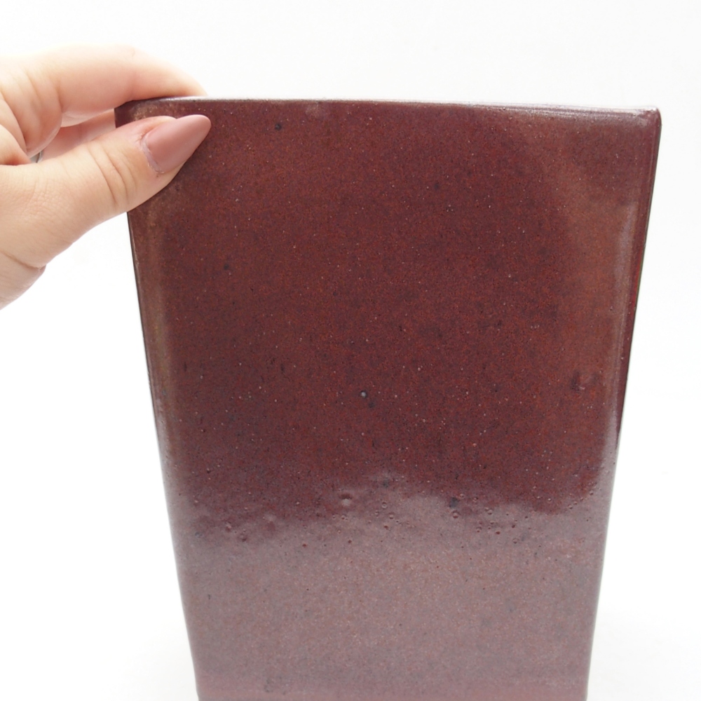 Ciotola bonsai in ceramica 15 x 15 x 19,5 cm, bordeaux