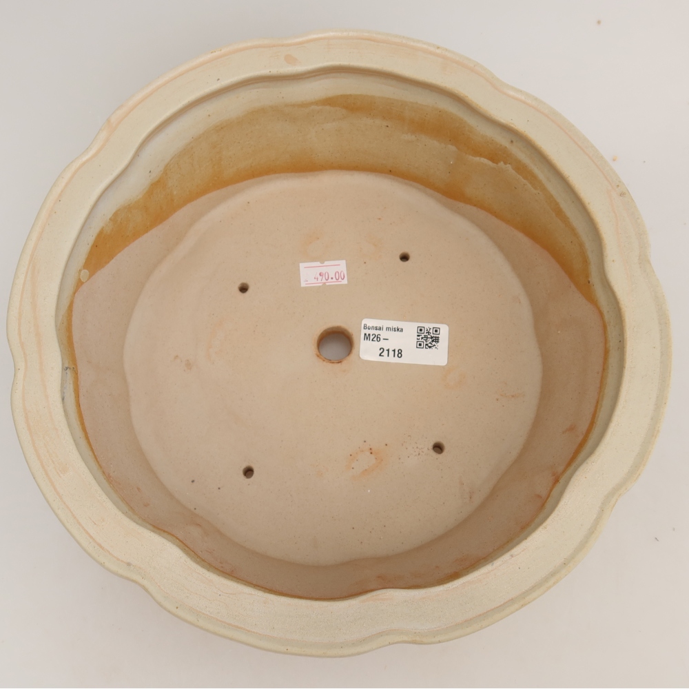 Ciotola bonsai in ceramica 26 x 26 x 8 cm, colore beige