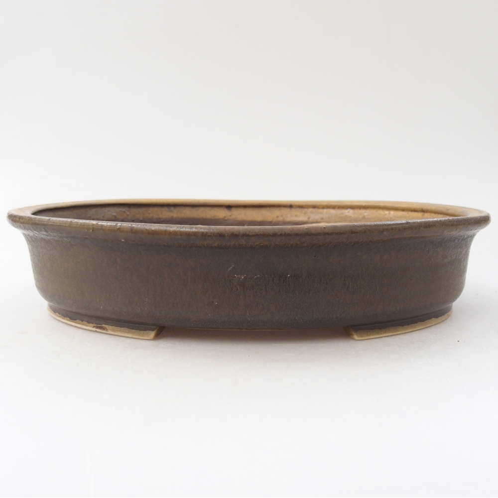 Ciotola per bonsai in ceramica 24 x 21 x 5 cm, marrone