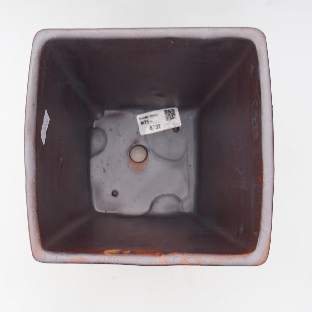 Ciotola bonsai in ceramica 15 x 15 x 19,5 cm, colore metallo