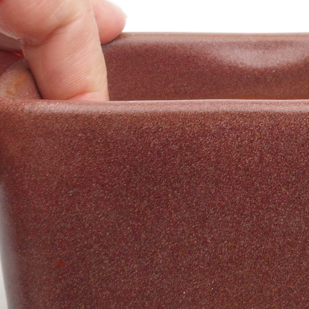 Ciotola per bonsai in ceramica 10 x 10 x 8 cm, marrone