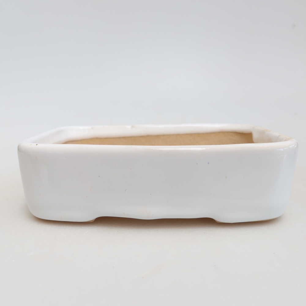 Vaso da bonsai in ceramica 13 x 9,5 x 3,5 cm, colore bianco