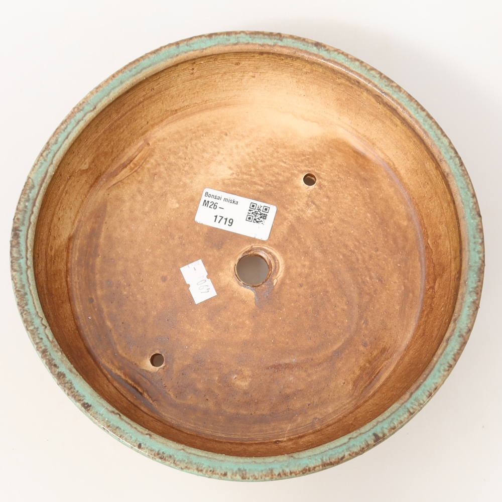 Ciotola per bonsai in ceramica 21,5 x 21,5 x 6 cm, verde