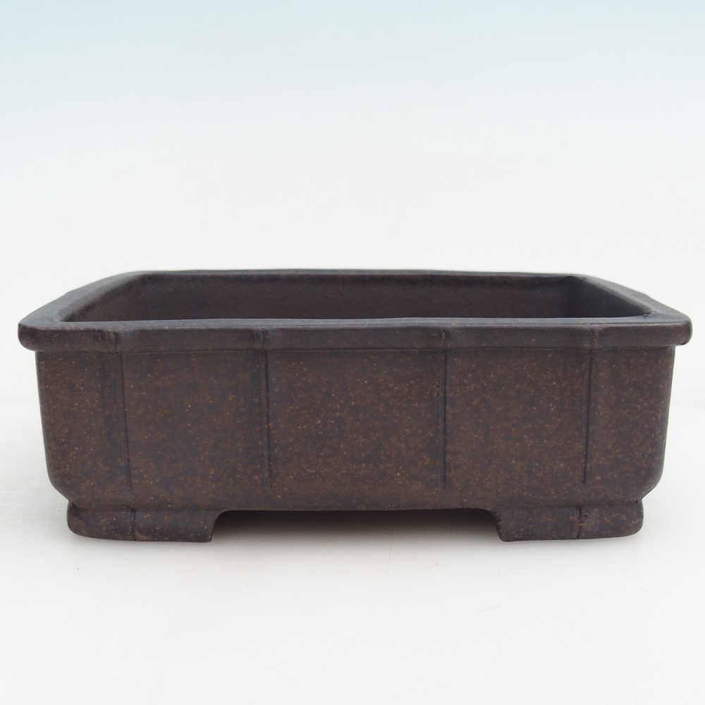 Ciotola per bonsai in ceramica 15 x 10,5 x 5 cm, colore marrone ocra