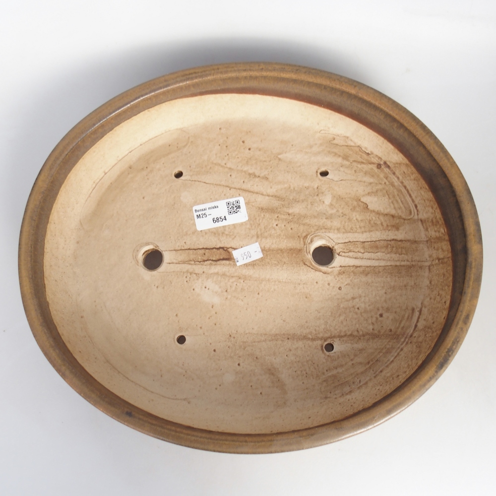 Ciotola per bonsai in ceramica 31,5 x 27,5 x 6,5 cm, marrone