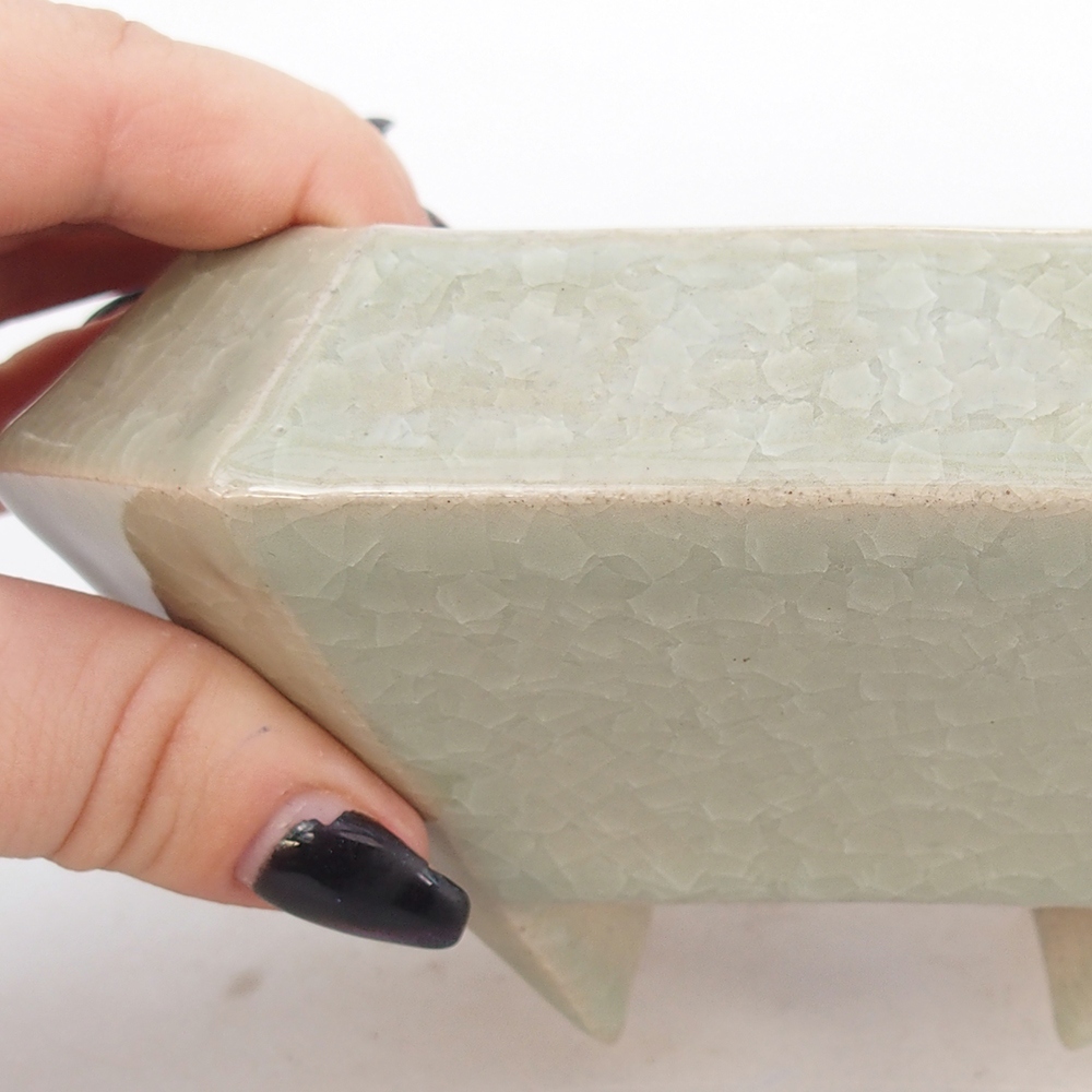 Ciotola bonsai in ceramica 13,5 x 13,5 x 7,5 cm, verde