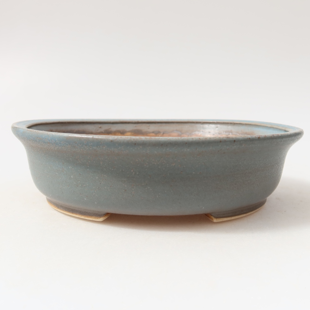 Vaso da bonsai in ceramica 15,5 x 14,5 x 4 cm, colore blu