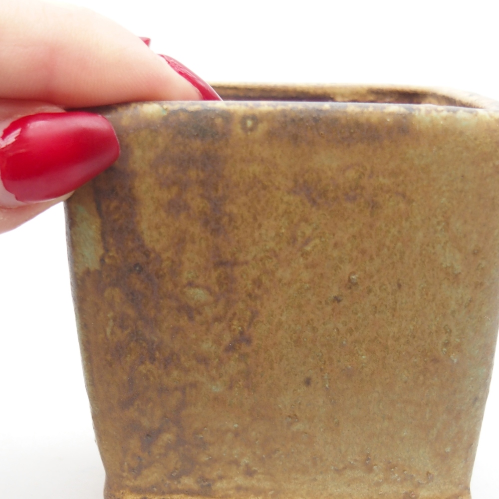 Ciotola per bonsai in ceramica 6,5 x 6,5 x 7 cm, verde