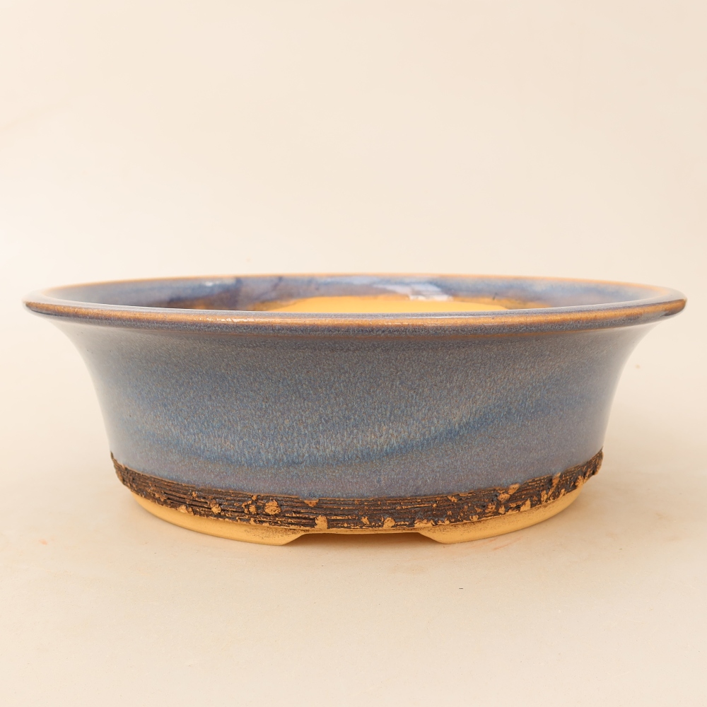 Ciotola bonsai in ceramica 26,5 x 26,5 x 8 cm, colore blu