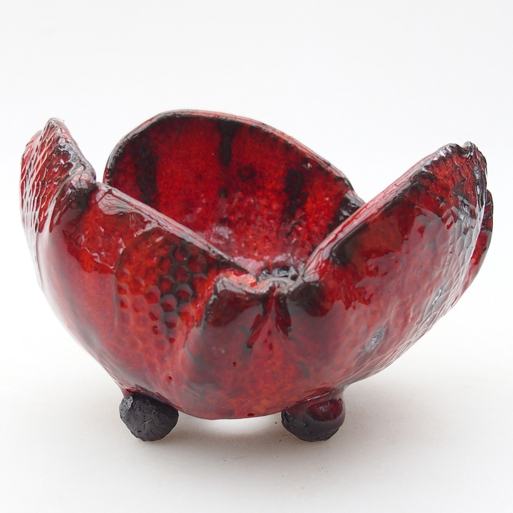 Conchiglia in ceramica 10 x 10 x 7 cm , colore rosso