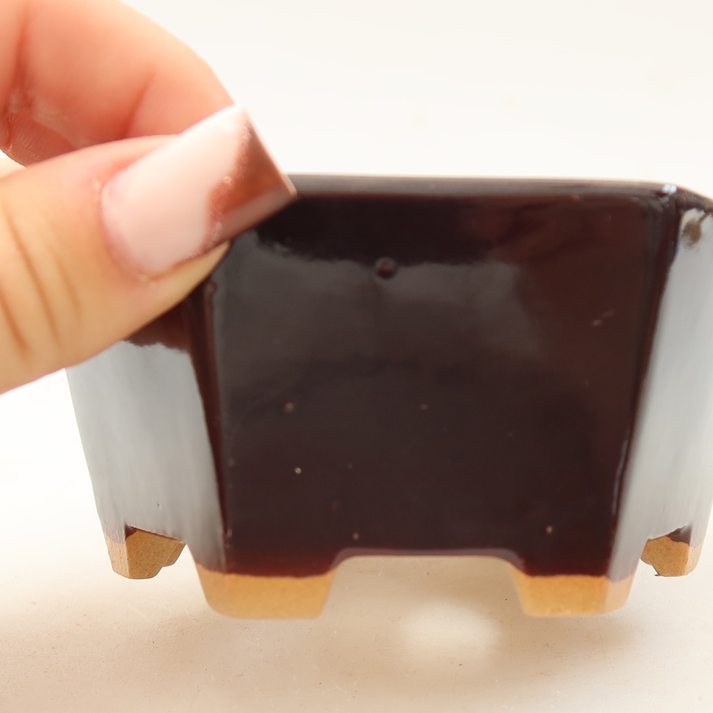 Ciotola per bonsai in ceramica 10 x 9 x 5 cm, marrone