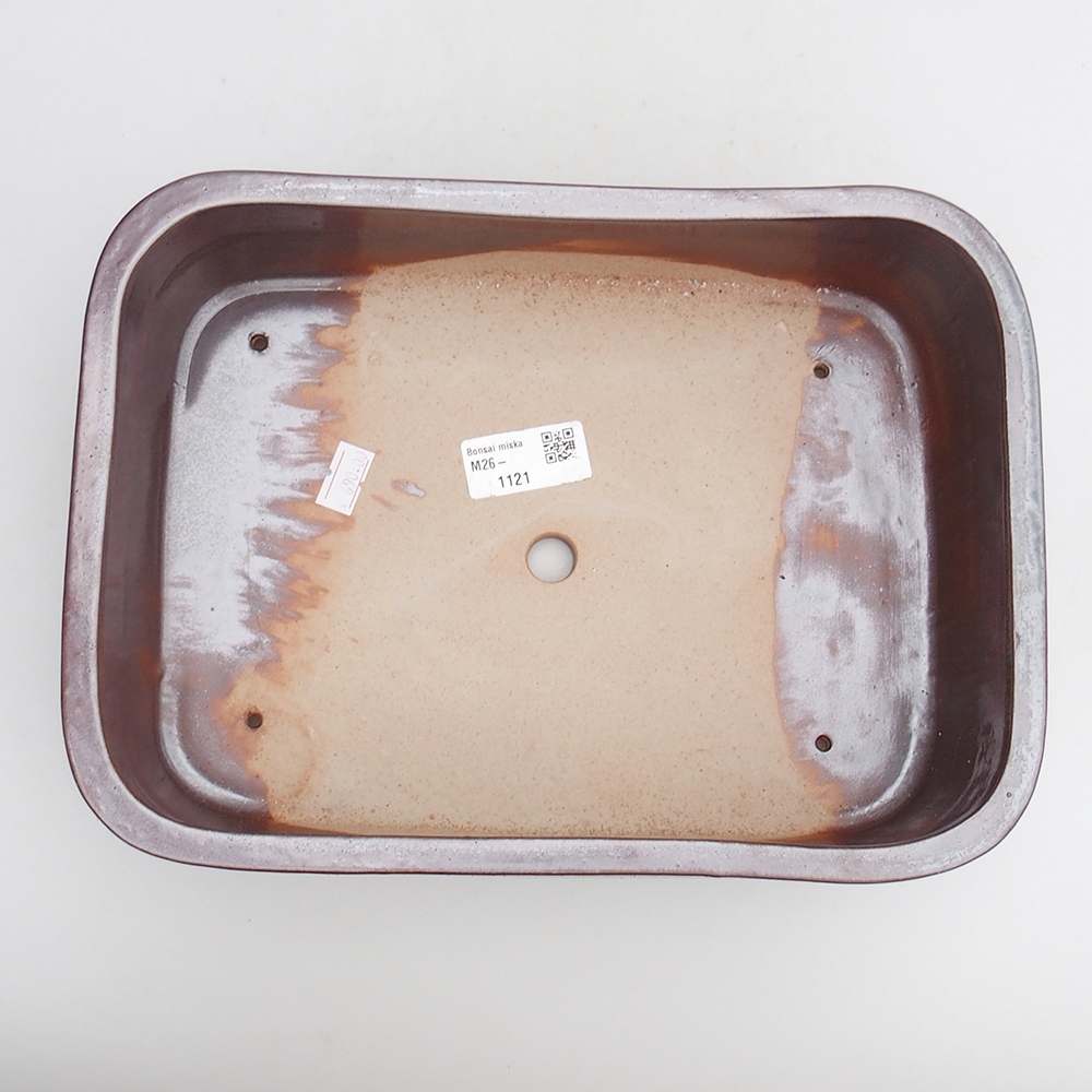 Ciotola bonsai in ceramica 27,5 x 20 x 7 cm, colore bordeaux