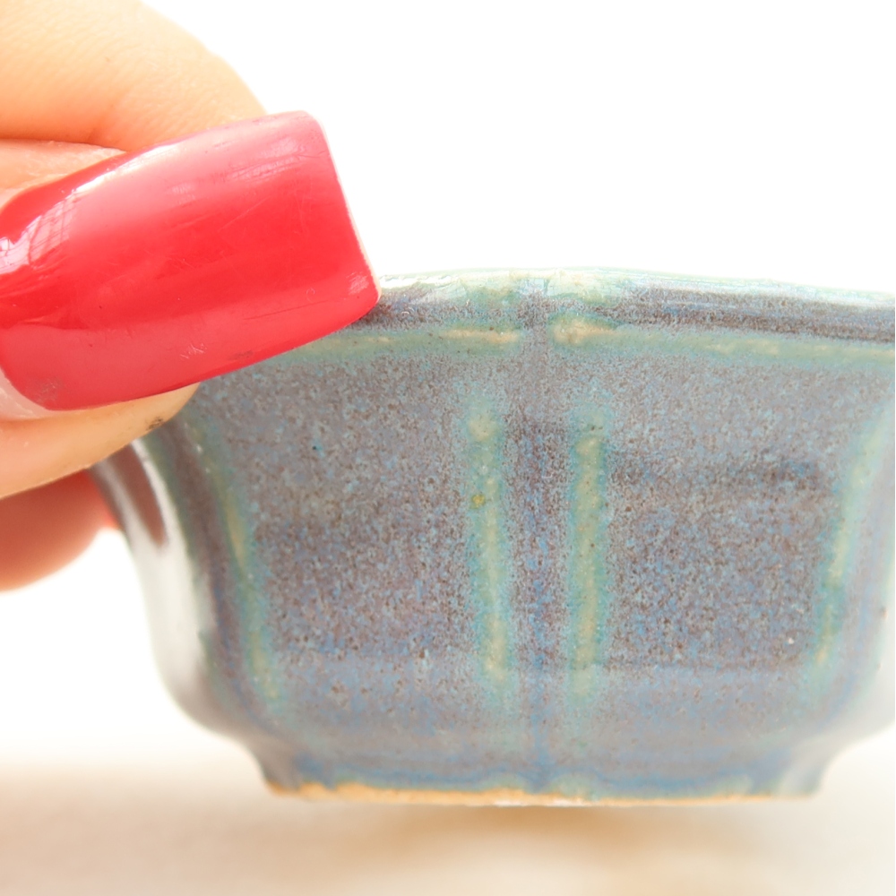 Vaso in ceramica per bonsai 6 x 6 x 2,5 cm, colore grigio