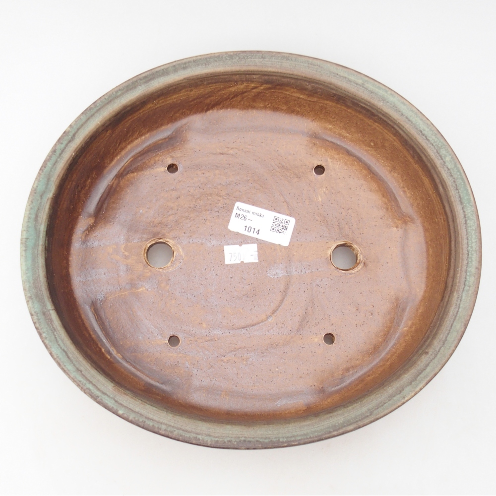 Ciotola bonsai in ceramica 26 x 23,5 x 5,5 cm, verde