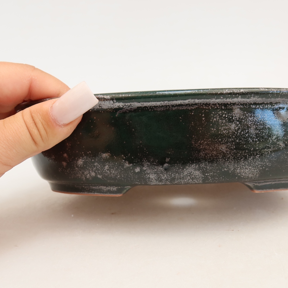 Vaso da bonsai in ceramica 19 x 14,5 x 5 cm, colore verde