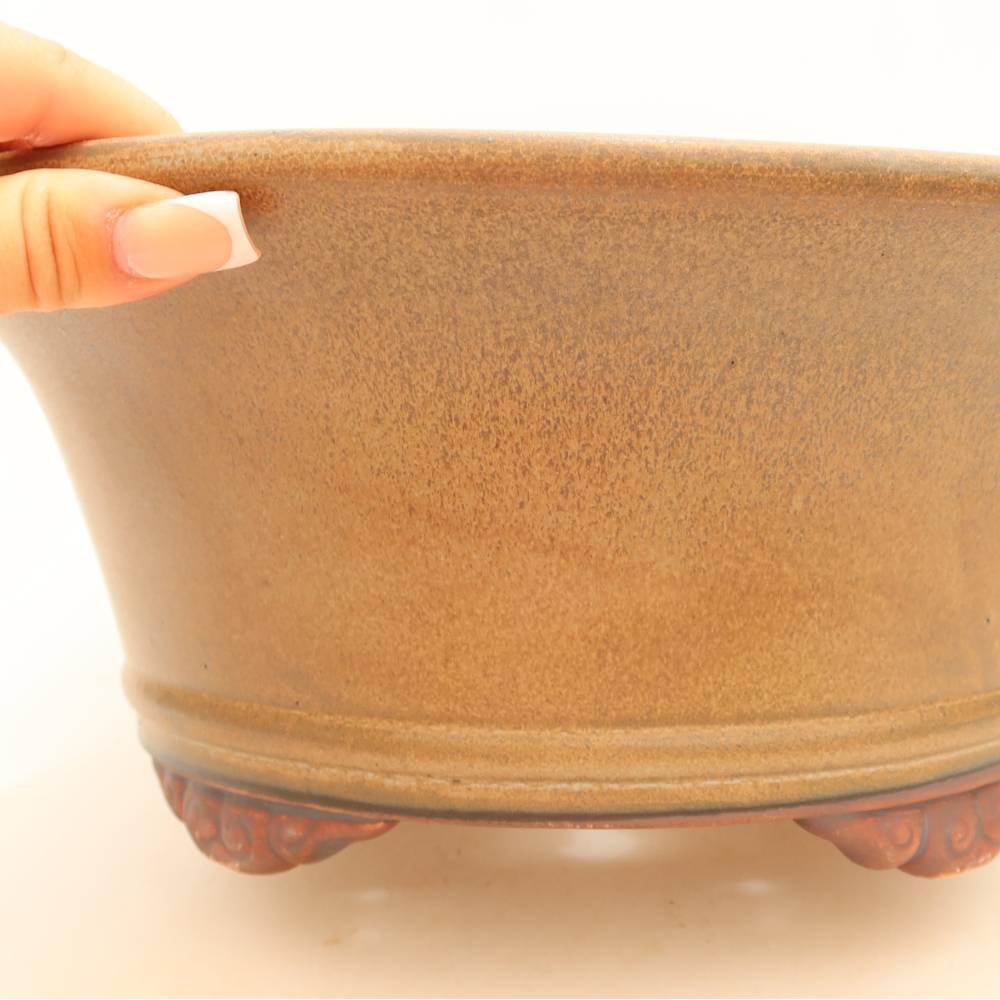 Ciotola per bonsai in ceramica 29 x 29 x 12 cm, marrone
