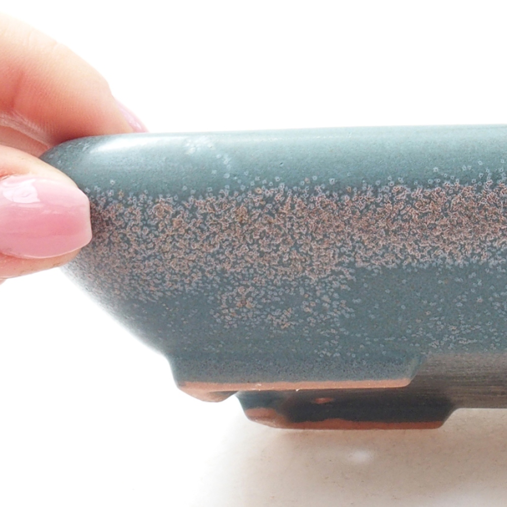 Ciotola bonsai in ceramica 17 x 13,5 x 3,5 cm, colore blu