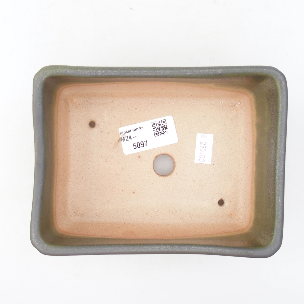 Ciotola per bonsai in ceramica 16 x 12 x 6 cm, verde