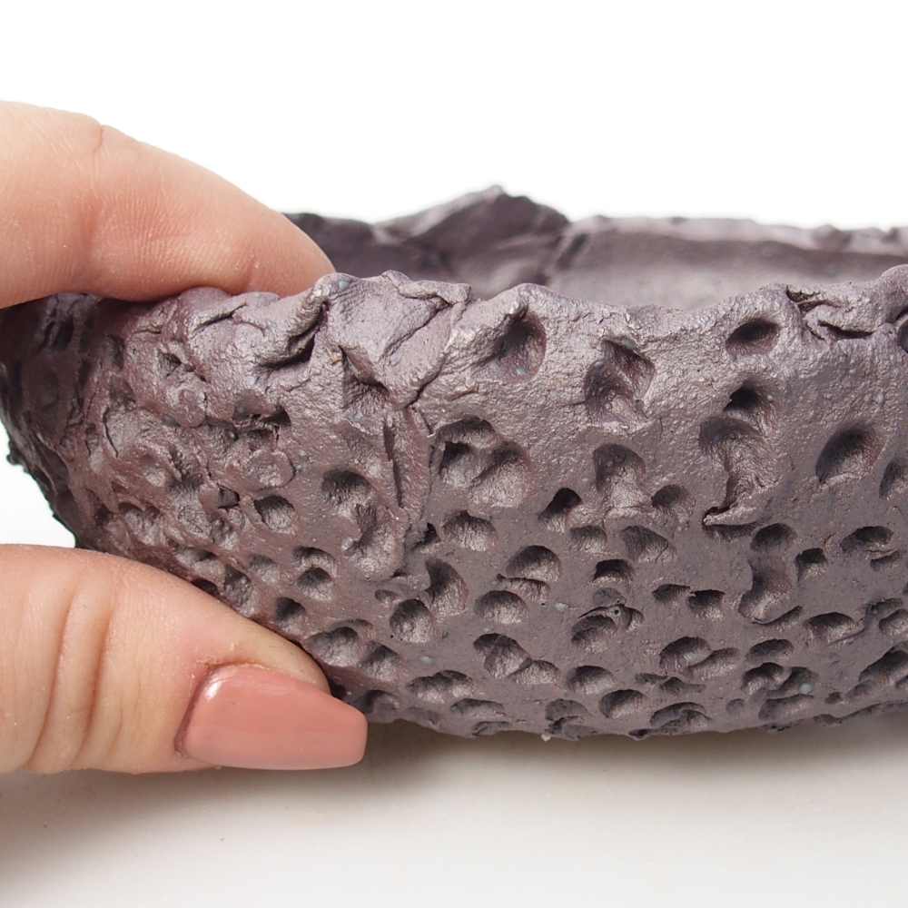 Ciotola bonsai in ceramica 16,5 x 16,5 x 5,5 cm, colore metallo