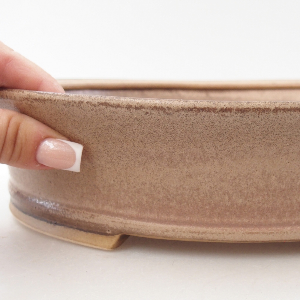 Ciotola per bonsai in ceramica 27 x 24 x 6 cm, colore beige