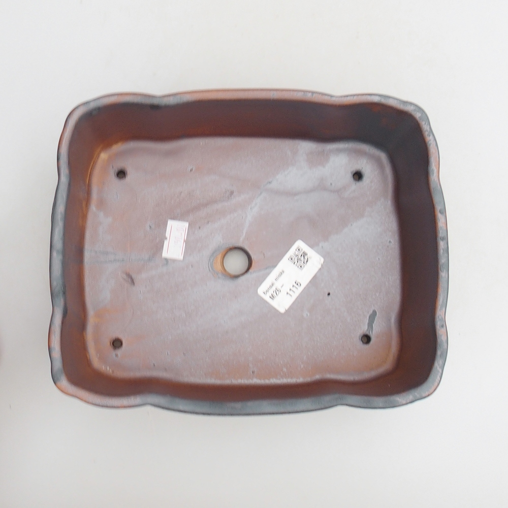 Ciotola bonsai in ceramica 20 x 17 x 7 cm, colore metallo