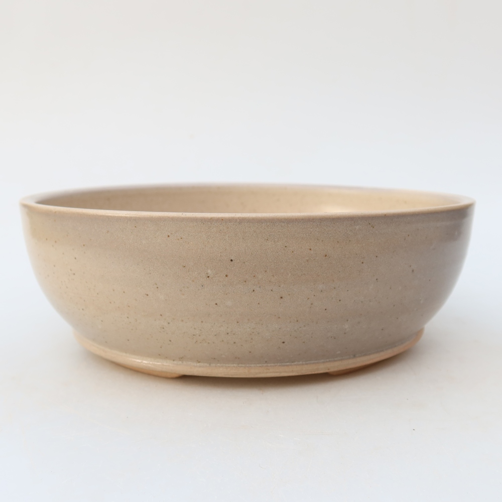 Ciotola bonsai in ceramica 19,5 x 19,5 x 6,5 cm, colore beige