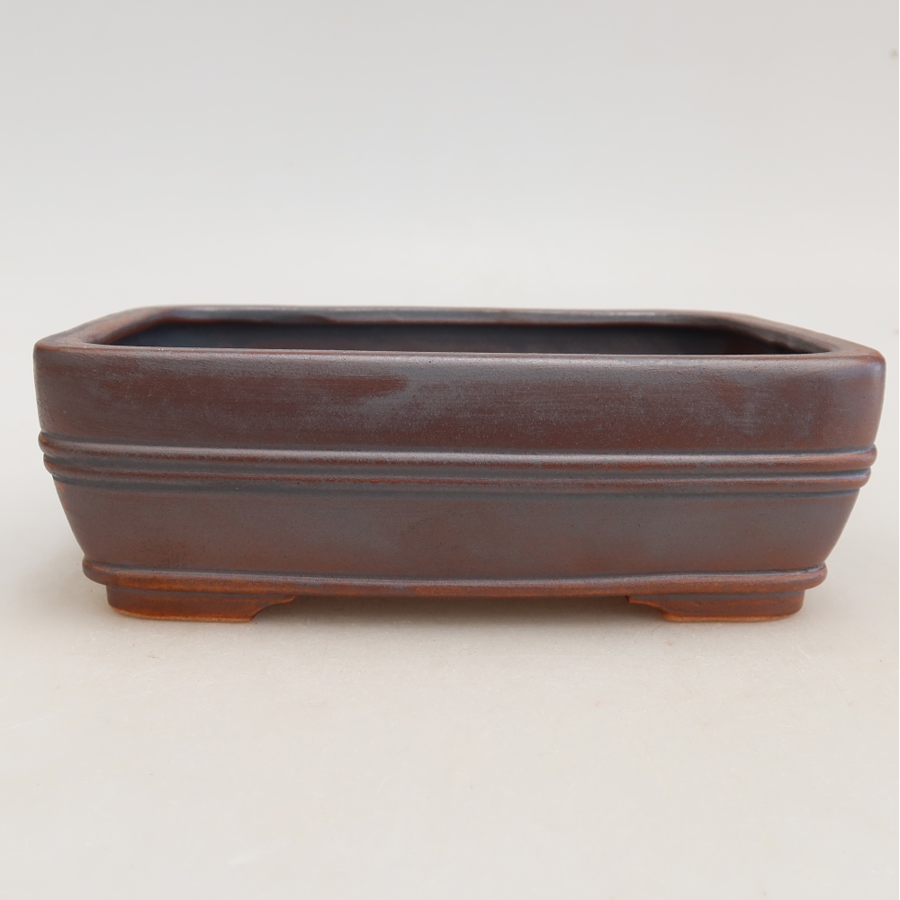 Vaso da bonsai in ceramica 17 x 12,5 x 5,5 cm, colore metallizzato