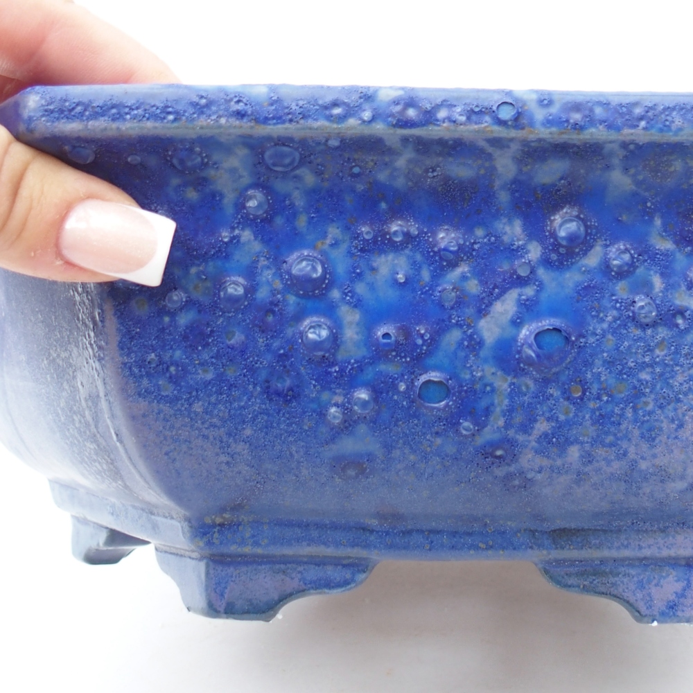 Ciotola bonsai in ceramica 28 x 24,5 x 9 cm, colore blu
