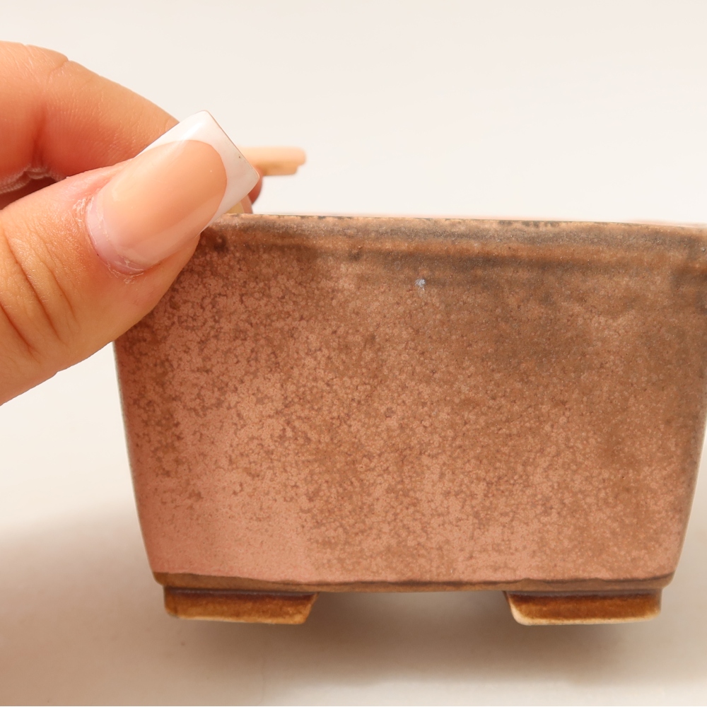 Ciotola bonsai in ceramica 8,5 x 8,5 x 5,5 cm, rosa