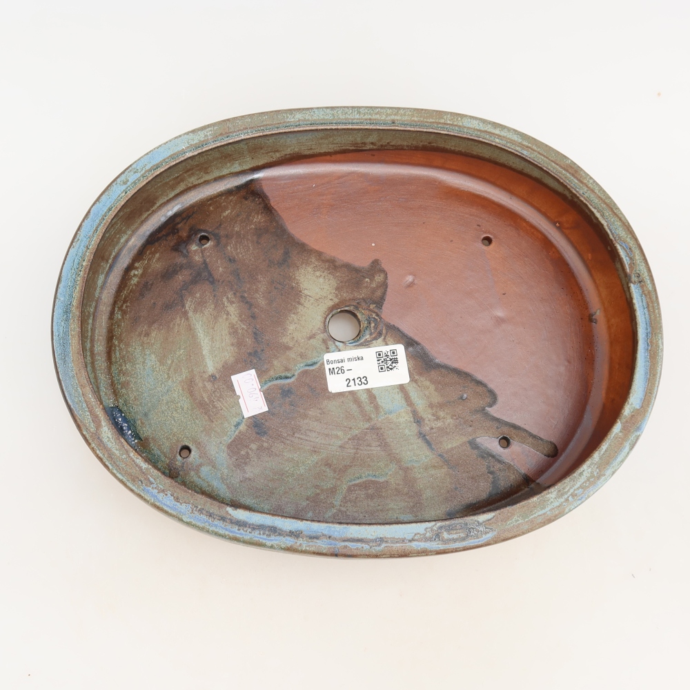 Vaso da bonsai in ceramica 27 x 21 x 5,5 cm, colore blu-marrone