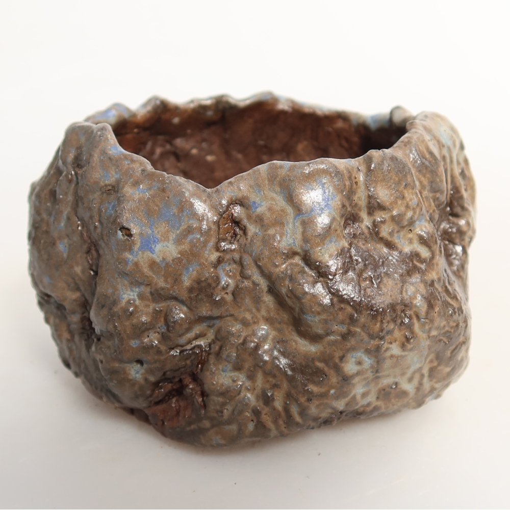 Guscio in ceramica  7 x 7 x 5 cm, colore blu-marrone