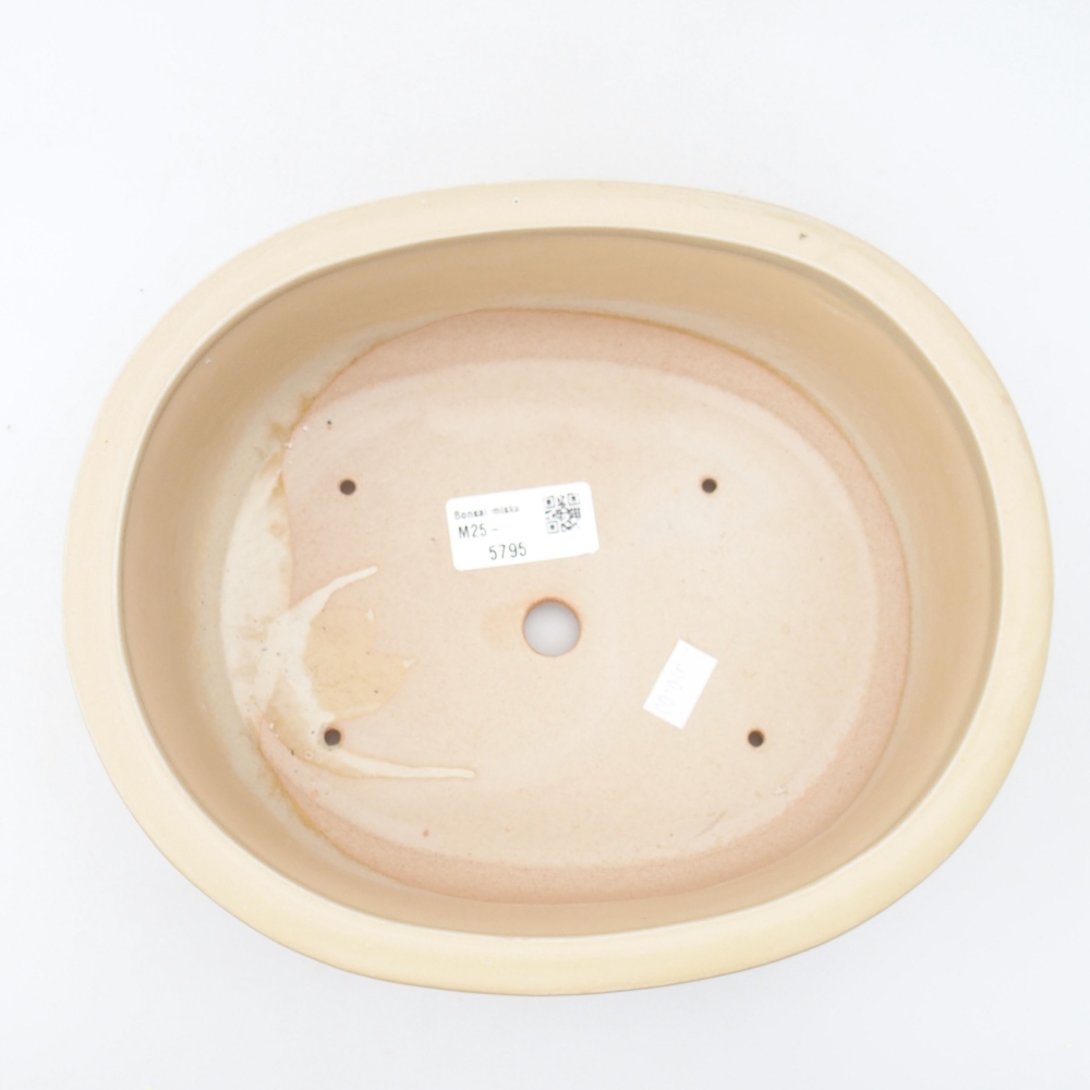 Ciotola bonsai in ceramica 23 x 19,5 x 7 cm, colore beige