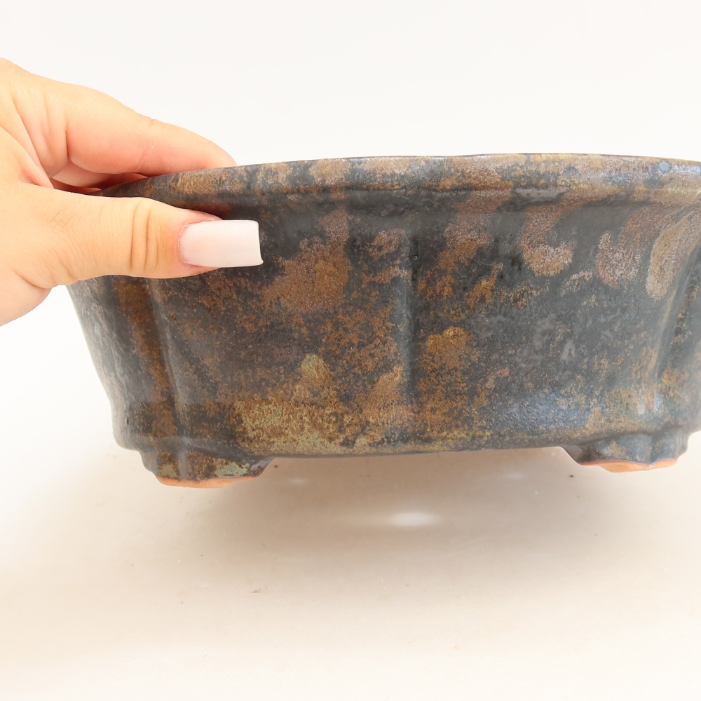 Ciotola bonsai in ceramica 26 x 26 x 8 cm, marrone