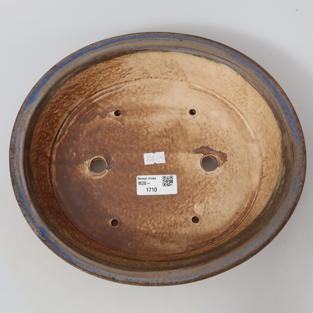 Vaso da bonsai in ceramica 27 x 24,5 x 5,5 cm, colore blu