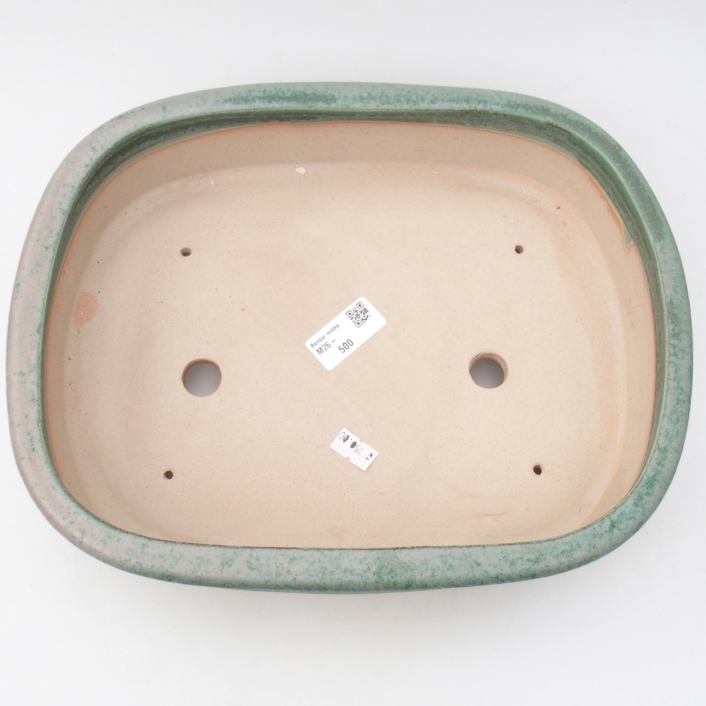 Ciotola per bonsai in ceramica 32 x 25 x 7,5 cm, verde