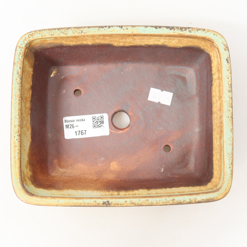 Ciotola bonsai in ceramica 17,5 x 14,5 x 5,5 cm, verde