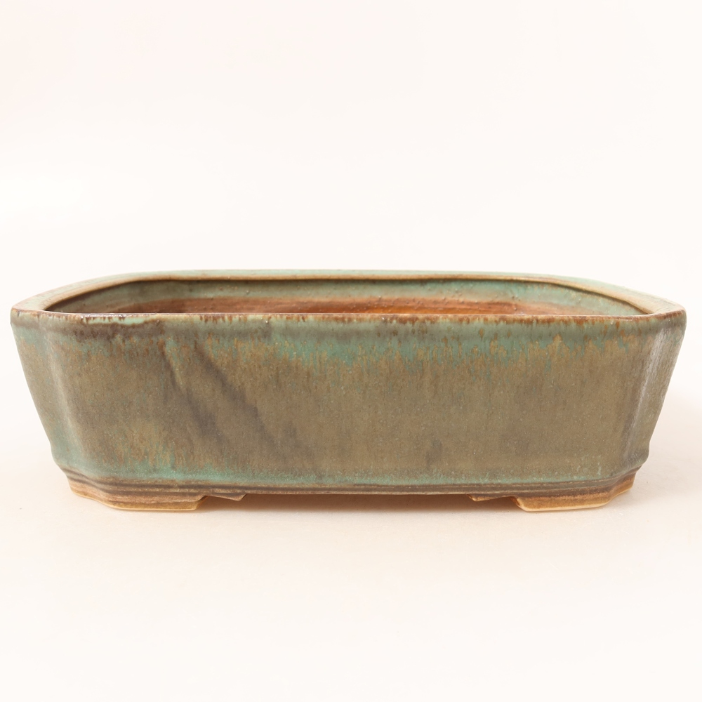 Vaso da bonsai in ceramica 21,5 x 18 x 6 cm, colore verde