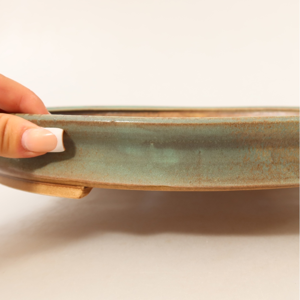 Vaso da bonsai in ceramica 30,5 x 26,5 x 4 cm, colore verde