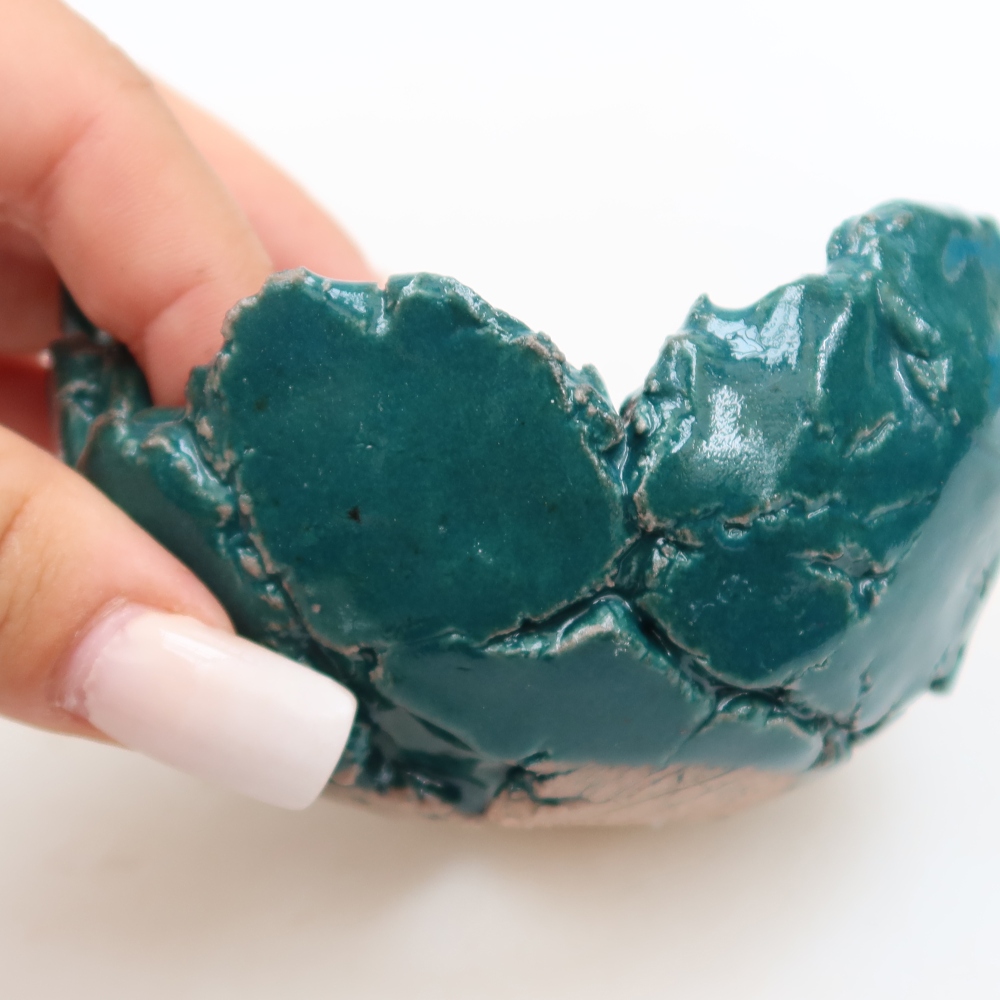 Guscio in ceramica  9 x 8,5 x 6,5 cm, colore verde