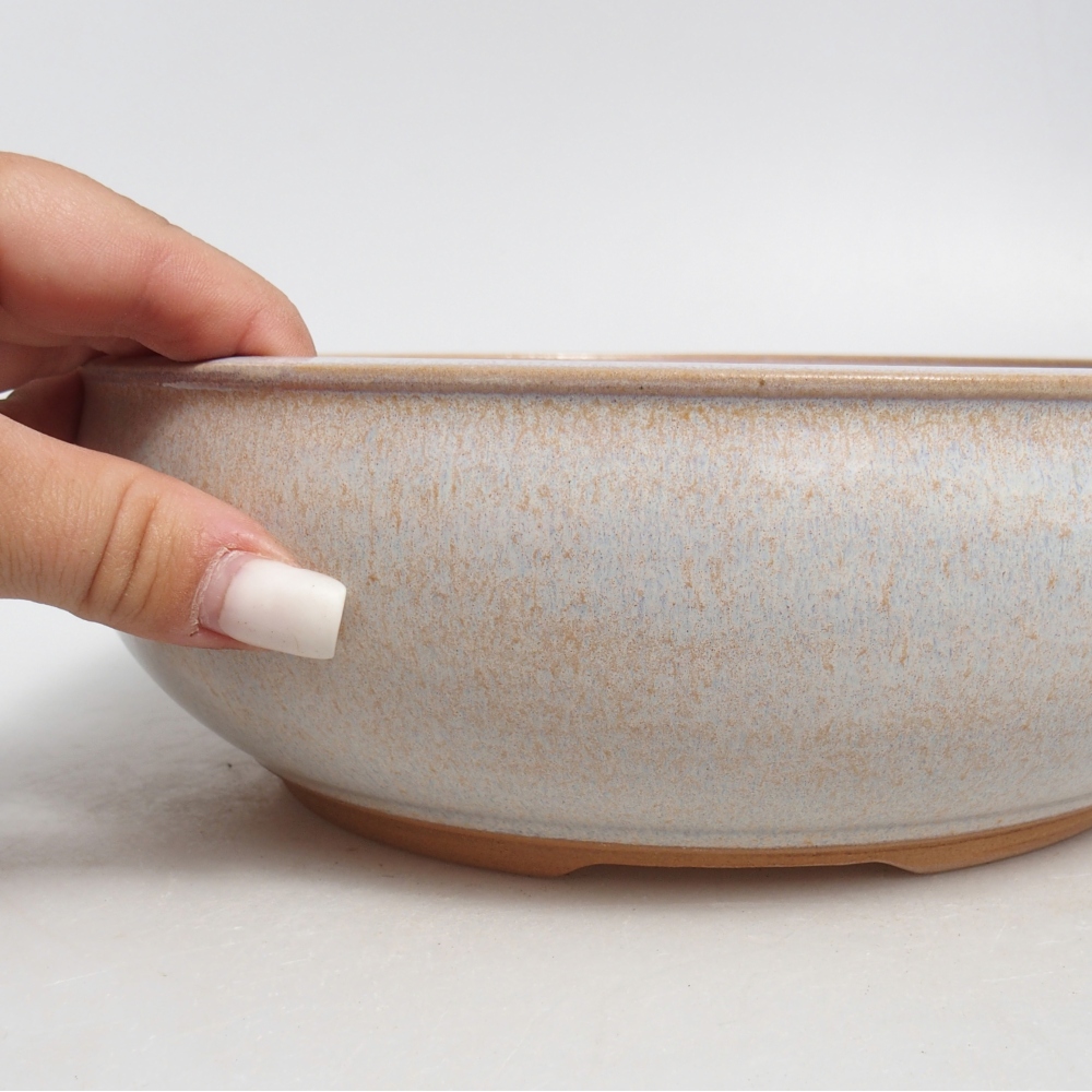 Ciotola bonsai in ceramica 22,5 x 22,5 x 7,5 cm, colore beige