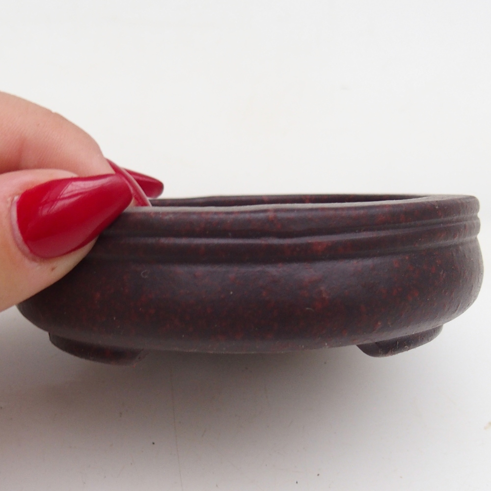 Ciotola per bonsai in ceramica 9 x 9 x 2,5 cm, marrone