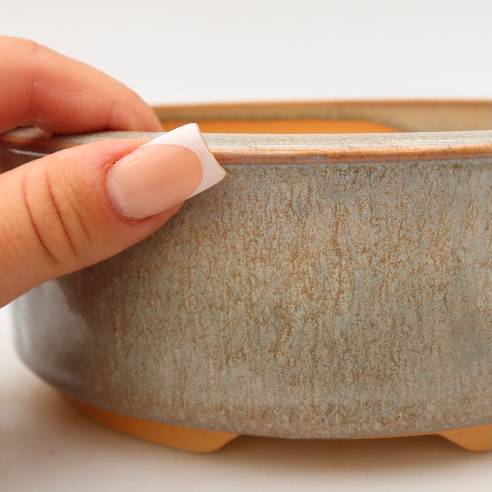 Vaso per bonsai in ceramica 19 x 19 x 6,5 cm, colore beige