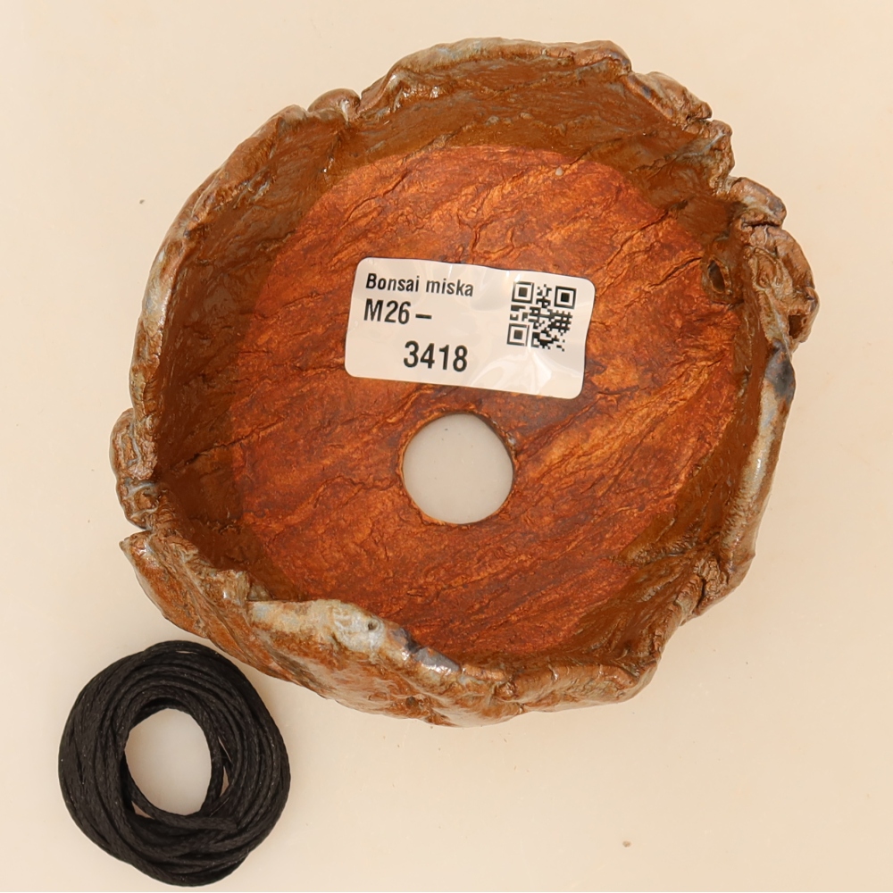 Contenitore in ceramica per Kokedama 9 x 9 x 7 cm, colore marrone
