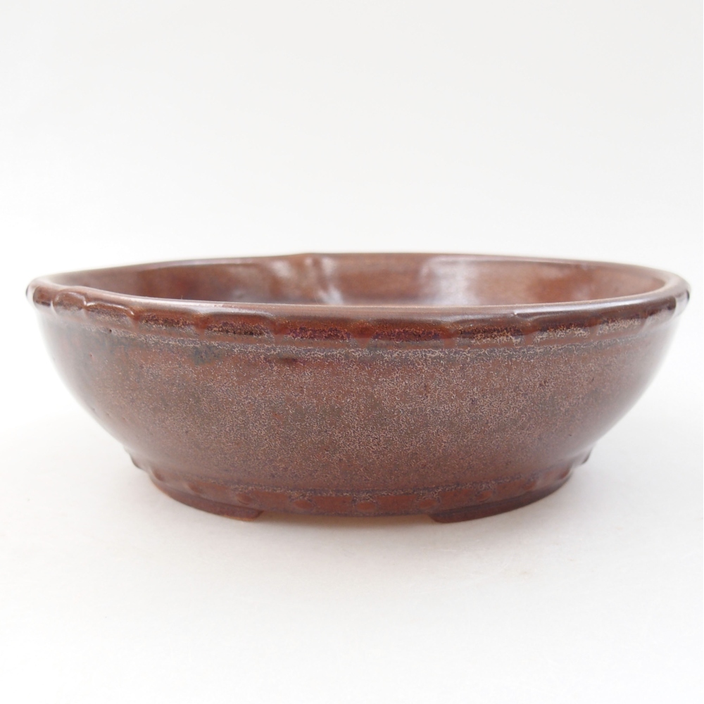 Ciotola per bonsai in ceramica 17,5 x 17,5 x 5 cm, marrone