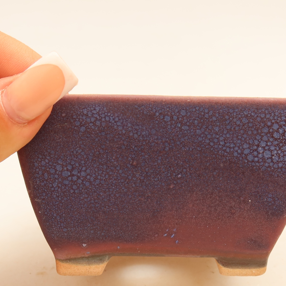 Vaso da bonsai in ceramica 9,5 x 9,5 x 5,5 cm, colore viola