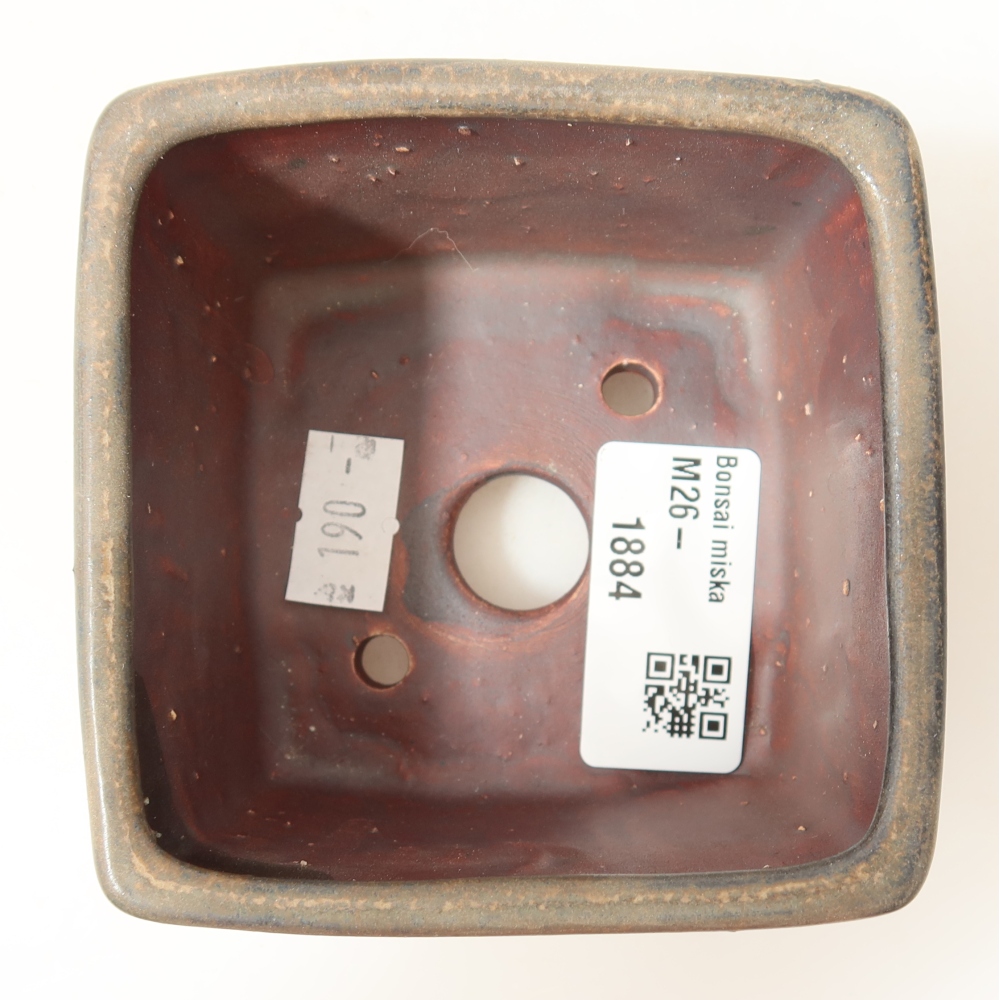 Ciotola per bonsai in ceramica 8,5 x 8,5 x 5,5 cm, marrone