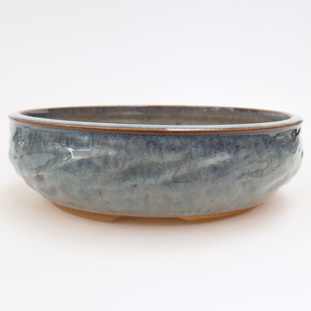 Vaso da bonsai in ceramica 21,5 x 21,5 x 6 cm, colore grigio