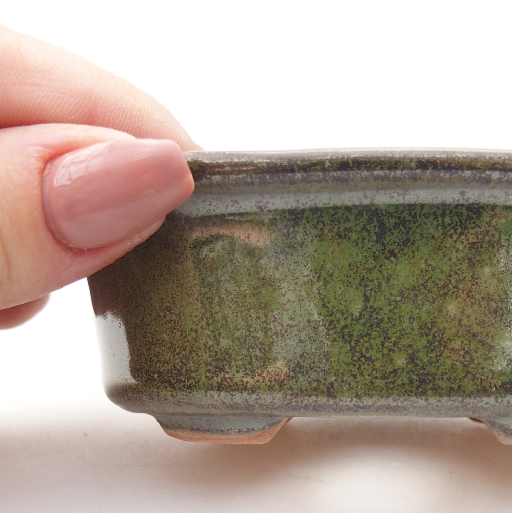 Ciotola bonsai in ceramica 9,5 x 6,5 x 3,5 cm, verde
