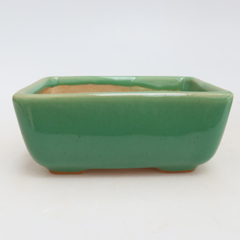 Vaso da bonsai in ceramica 10,5 x 7 x 4,5 cm, colore verde
