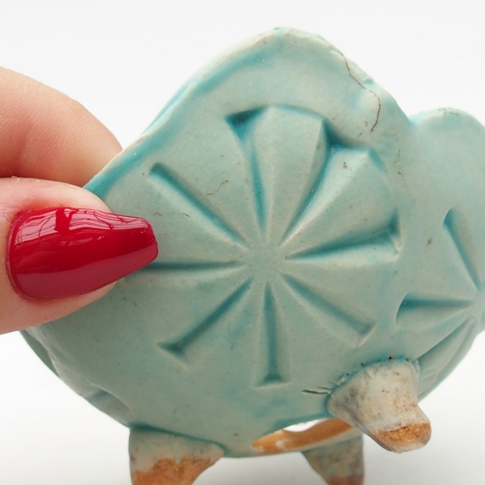 Conchiglia in ceramica 8,5 x 8 x 5 cm , colore blu